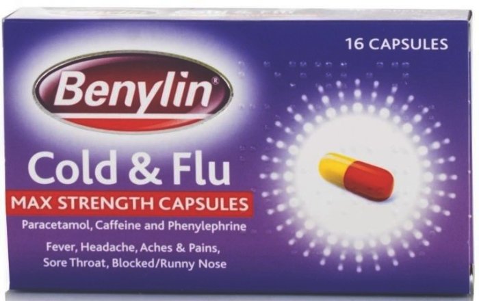 Benylin Cold & Flu Max Strength Capsules Pack of 16