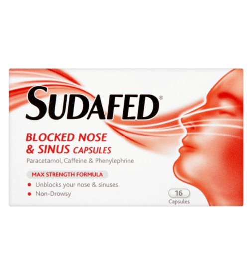 Sudafed blocked nose & sinus caps 16s
