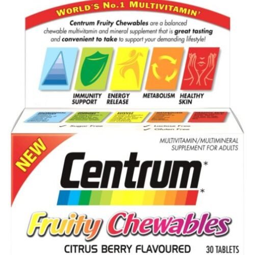 Centrum fruity chewable tablets pack of 30