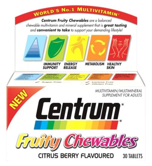 Centrum fruity chewable tablets pack of 30