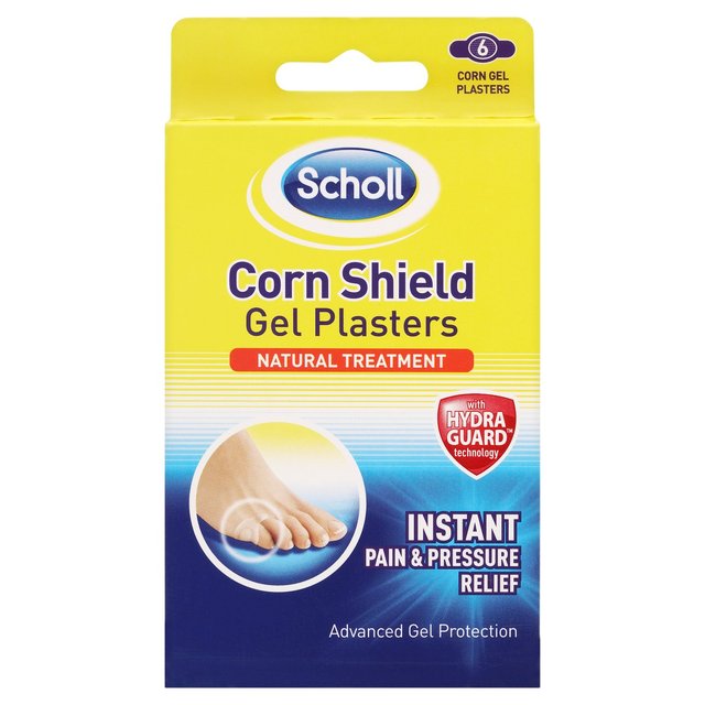 SCHOLL CORN SHIELD GEL PLASTERS 6`S
