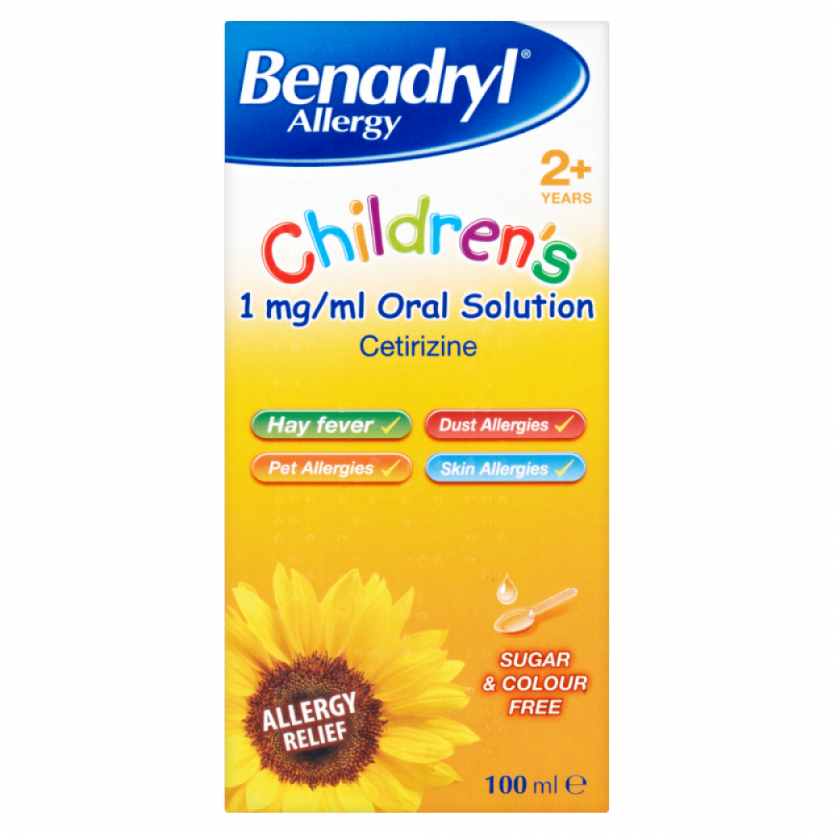Benadryl (Diphenhydramine) Children's 2+Solution 100ml
