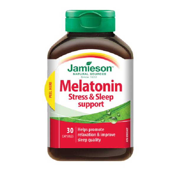 Jamieson Melatonin 3mg Stress and Sleep Support Capsules 30`S