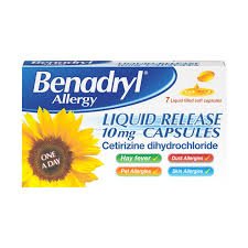 Benadryl (Diphenhydramine) Allergy Liquid Release 10mg 7`S