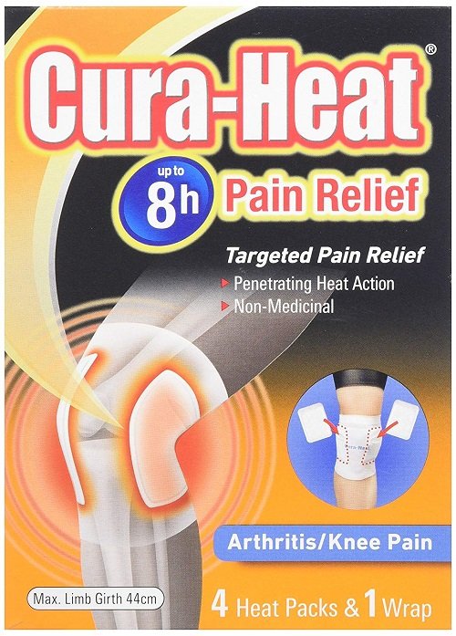 Cura-Heat Knee Pain 4 Patches +1 Wrap