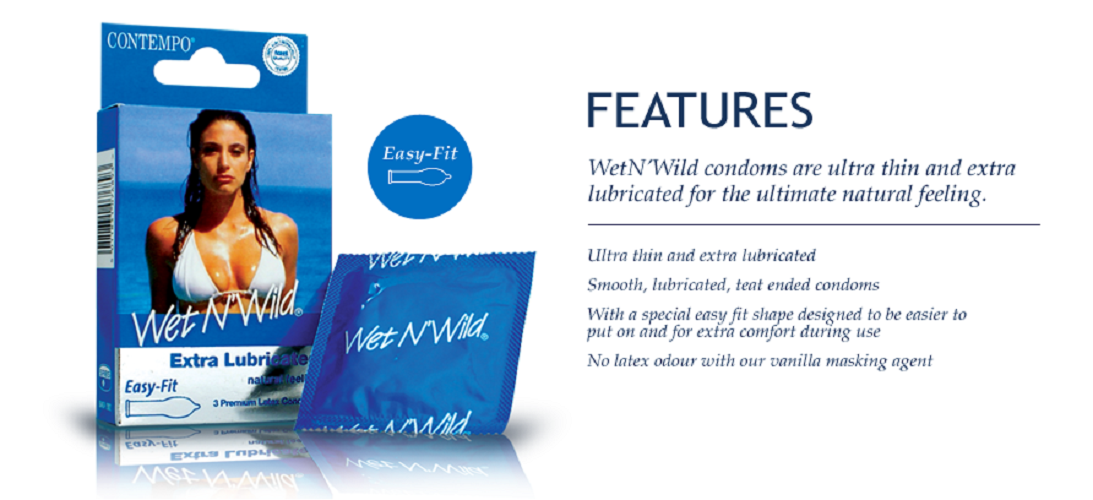 Contempo Wet N Wild Condoms 3`s