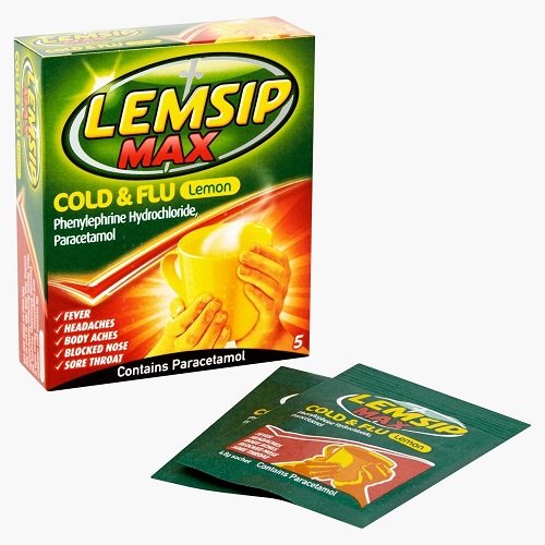 Lemsip Cold & Flu Lemon Satchet 5`s