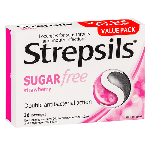 Strepsils Sugar Free Strawberry Lozenges 36`s