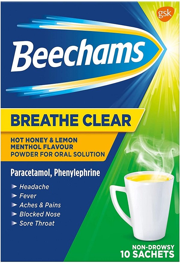 Beechams Breathe Clear Hot H & L Menthol Flavour Sachets 10`s
