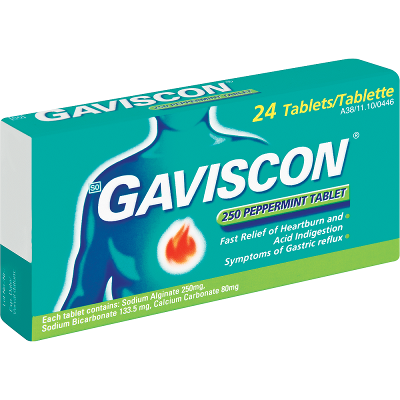 Gaviscon 250mg Peppermint Tablets 24`S
