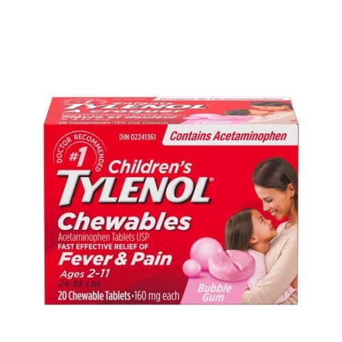 Tylenol Children`s Fever & Pain Chewable Tablets 20`S