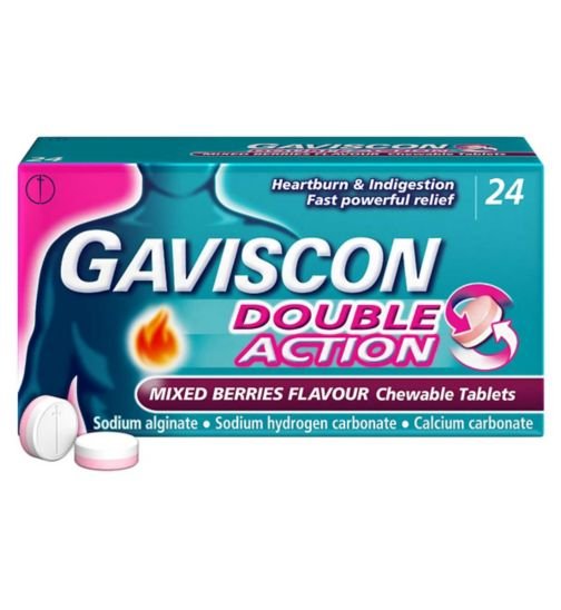 Gaviscon Double Action Mixed Berries Tablets 24`s