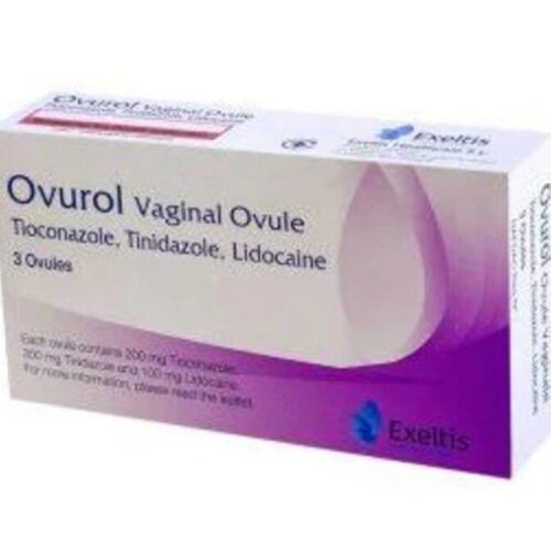 Ovurol (Tioconazole,Tinidazole, Lidocaine) Vaginal Ovules 3`S