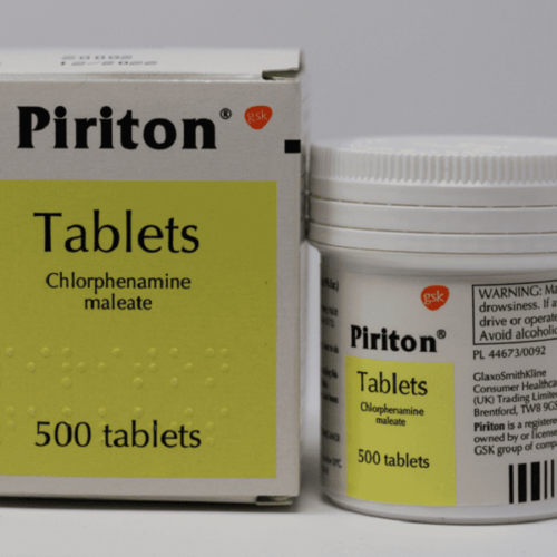 Piriton (Chlorphenamine maleate) 4mg Tablets 500`S
