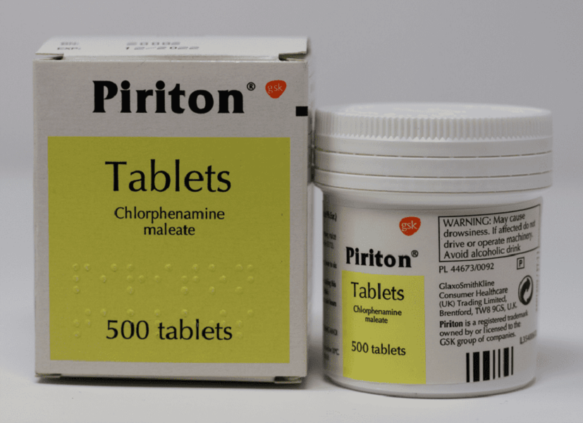 Piriton (Chlorphenamine maleate) 4mg Tablets 500`S