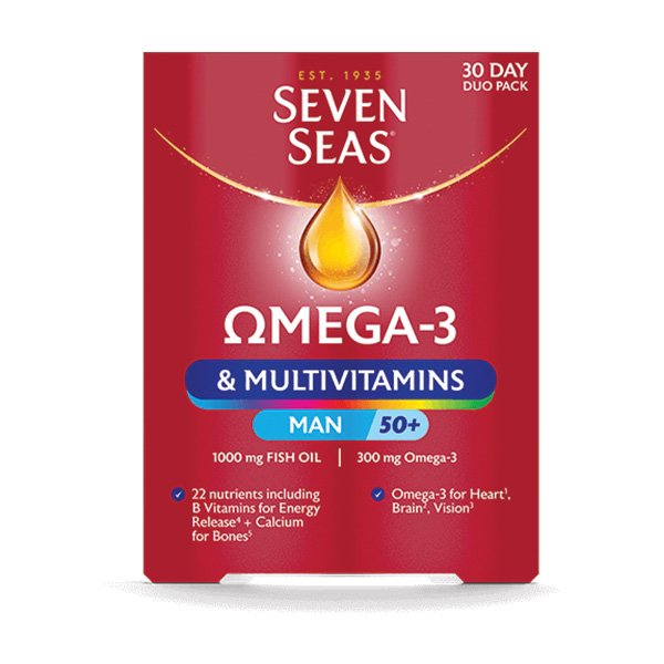 Seven Seas Omega 3 & Multivitamin Men 50+ Duo Tablets (30+30)'s