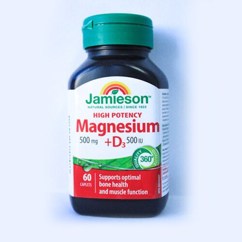 Jamieson Magnesium 500mg + 500 IU D3 Caplets 60`s
