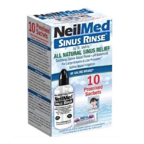 NEILMED SINUS RINSE ALL NATURAL PREMIXED SACHETS 10`S