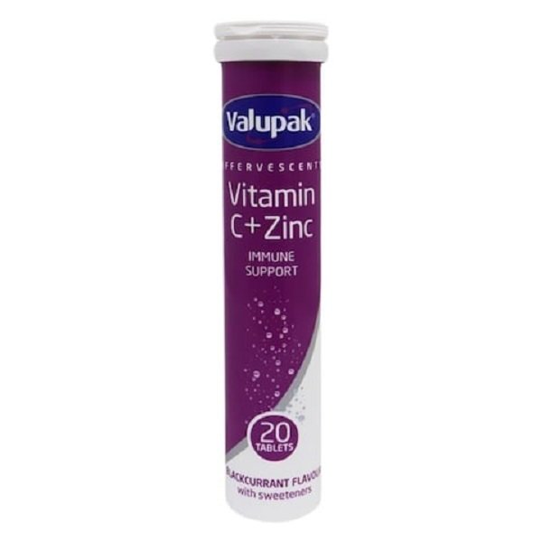 Valupak Vitamin C+ Zinc Effervescent Tablets 20`S