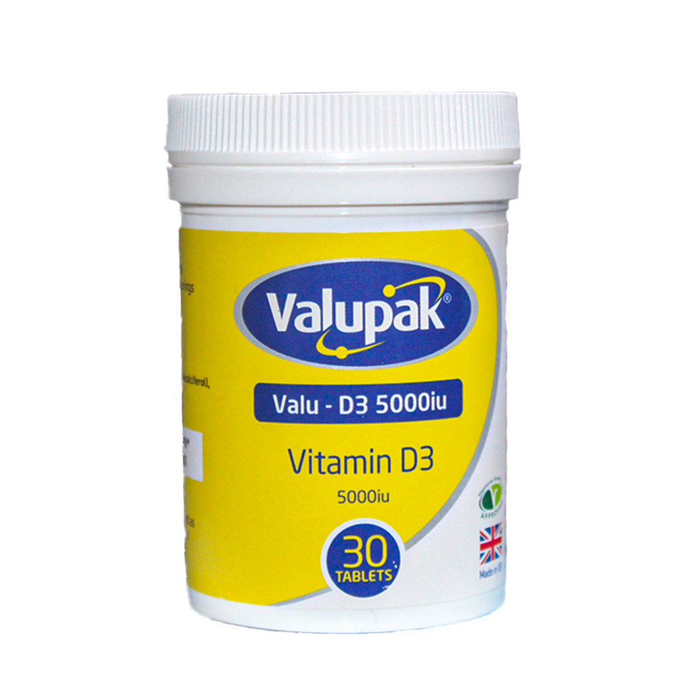 Valupak Vitamin D3 5000IU Tablets 30's